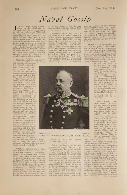 1914 Ww1 Print Navy & Army British Empire Admiral Sir Percy Scott