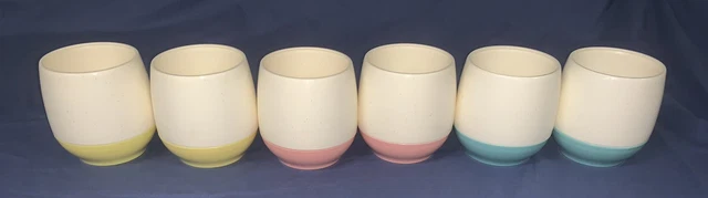 f5 6 3 1/2” Aqua PINK  YELLOW VACRON Bopp-Decker Vacuum Plastic Tumblers Glasses