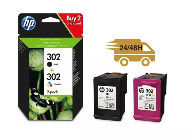 MULTIPACK ORIGINALE HP302 CARTUCCE NERO + COLORE UFFICIALE HP cod. X4D37AE