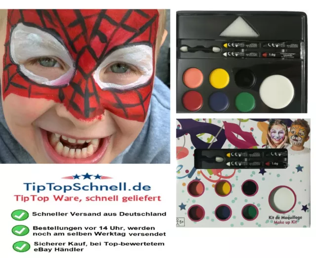 Karneval Schminke Set Makeup 13Teilig Gesicht Make up Farbstifte Kinder Fasching