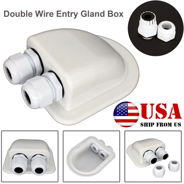 DOUBLE WIRE CABLE Entry Gland Box Roof Solar Panel Junction Box RV Boat