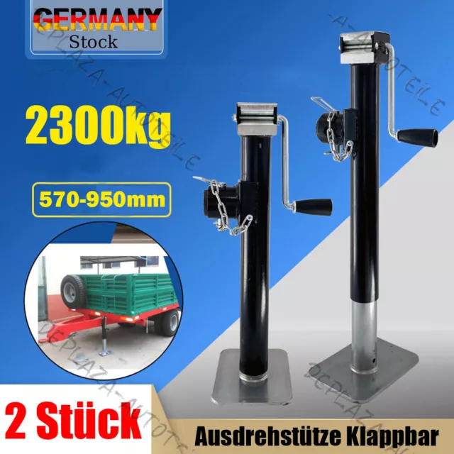 2x Ausdrehstütze Halter klappbar1000kg Abstellstütze 570-950mm Stützfuß Anhänger