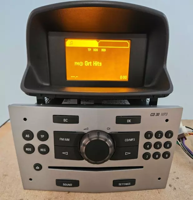 Vauxhall Corsa D Cd30 Aux Mp3 Car Radio Stereo Cd Player & Gid Display Silver