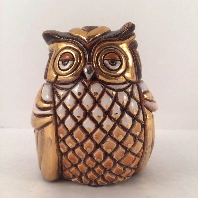 Artesania Rinconada #714 Owl Gold & Platinum Anniversary Vintage Retired Artesania Rinconada #714 Owl Gold & Platinum Anniversary Vintage Retired