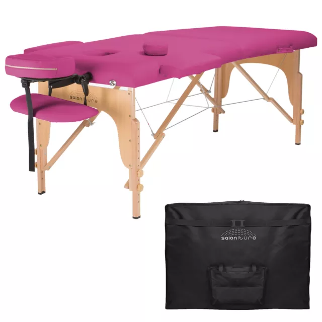 Hot Pink Portable Massage Table with Carrying Case