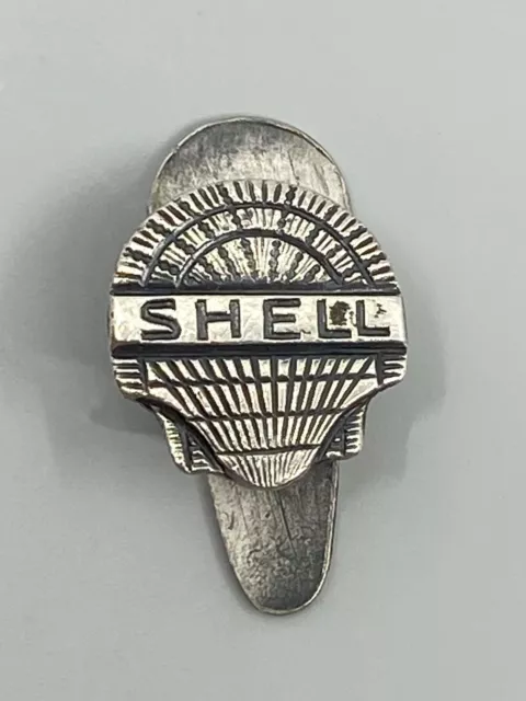 Vintage Revers Pin Badges Button Silver Shell Oil Petrol Werbung  Auto
