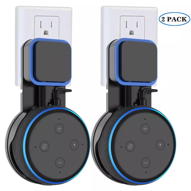 PlusAcc Outlet Wall Mount Holder for Echo Dot 3rd Gen without Messy Wires Screws