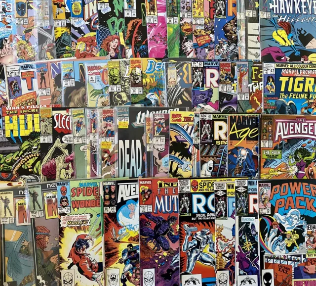 Box mit 100x Marvel Comics riesiges Konvolut/Job Lot inkl. Avengers,, Alpha Flight usw.