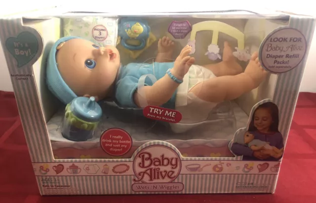 2006 Hasbro Baby Alive Wets N Wiggles Very Rare Boy Doll New Old Stock Sealed