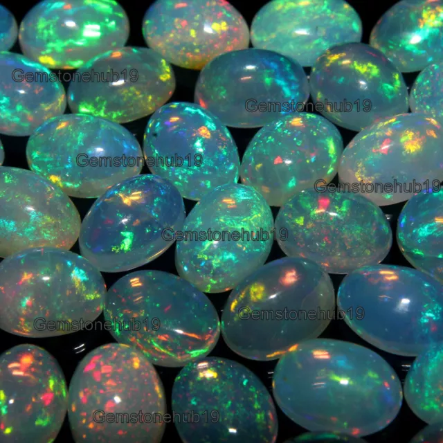 AAA Natural Ethiopian Welo Fire Opal Cabochon Oval Loose Gemstone Wholesale Lot