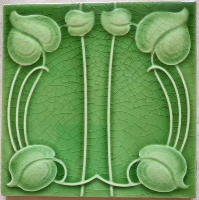 English Art Nouveau Tile. H & R Johnson. C1905
