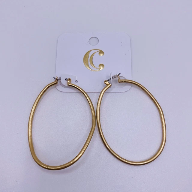 Charming Charlie Goldtone Hoop Earrings New