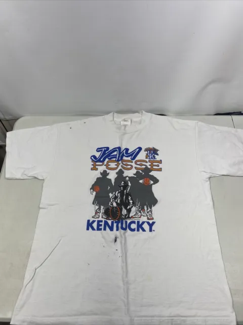 Mens XL T-shirt Vintage U Of K Kentucky Wildcats Jam Posse NCAA Basketball