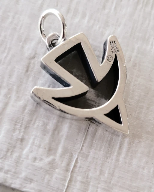 Retired James Avery Thick Dove Outline Pendant UNISEX, NEAT Piece! Silver