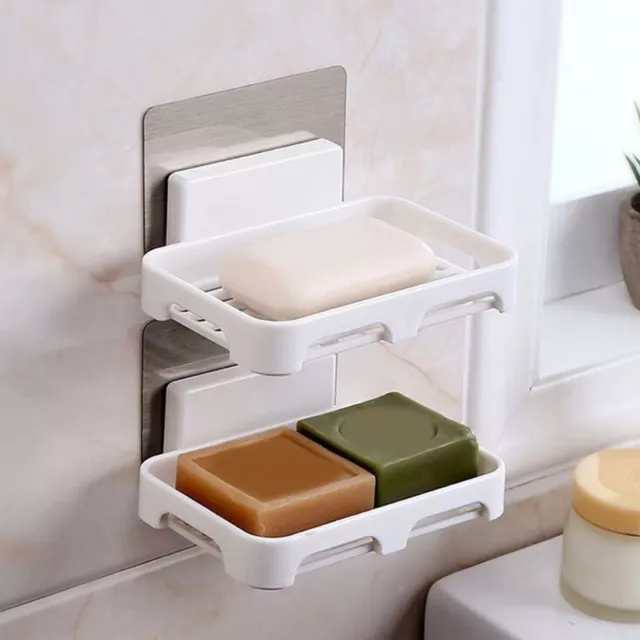 Caja Jabón Soporte para Punch-Free Montaje de Pared Desagüe Duradero  <