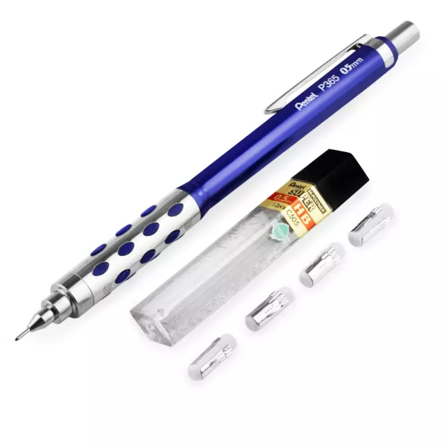 Pentel P365 Automatisch Mechanisch Bleistift - 0.5mm - Blau + 12 Kabel + 4