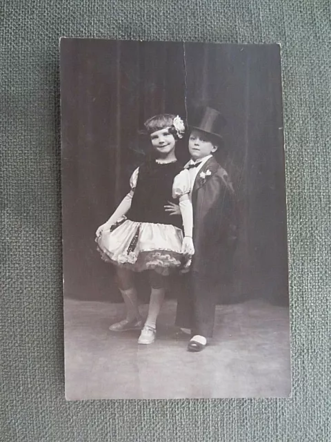 Ancienne Cpa Fantaisie Photo Couple Enfant Carte Postale