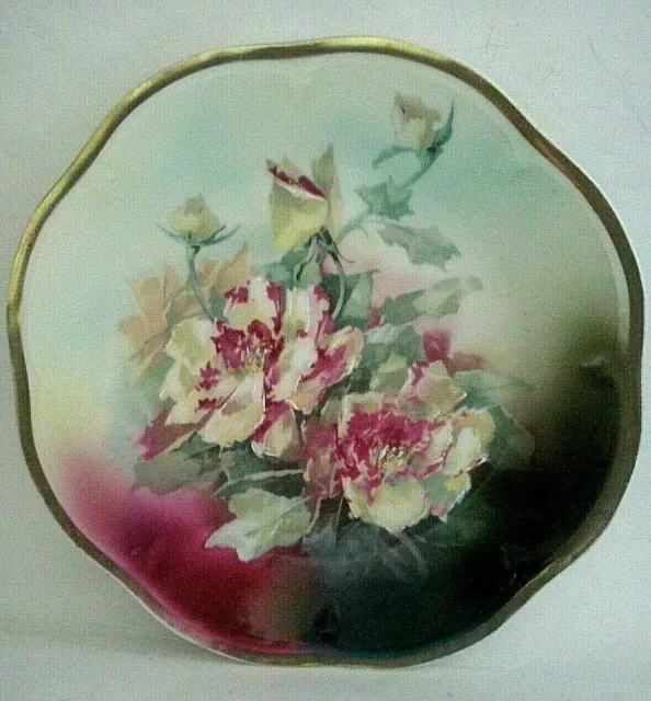 Antique Z S&Co Bavaria Mignon Eglantine Hand Painted Porcelain Plate 9-1/2"