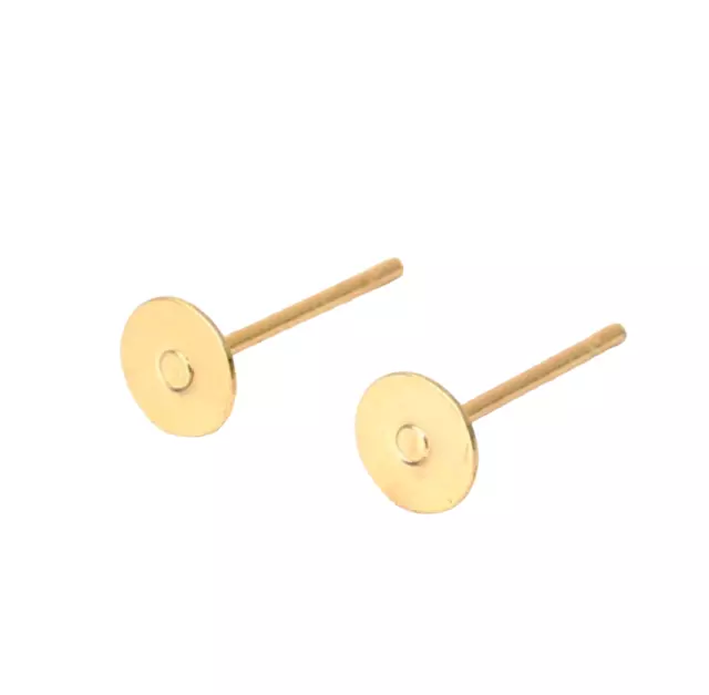 ❤ 50 (25 Pairs) GOLD Plated 8mm FLATBACK EARRINGS Studs Post Pad CHOOSE ❤