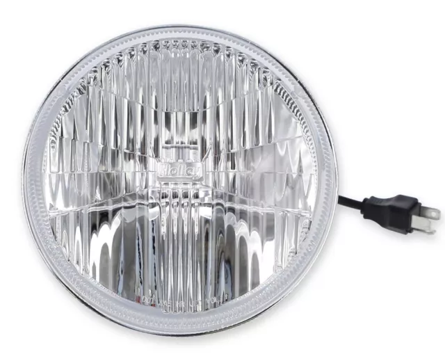 Holley Retrobright 3000K White LED 7" Round Head Light Pair For Classic Vehicles