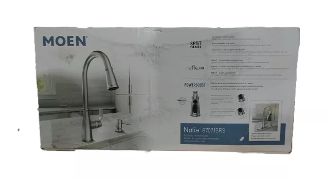 MOEN Nolia Single Handle Pull-Down Sprayer Kitchen Faucet w/ Reflex Stainless