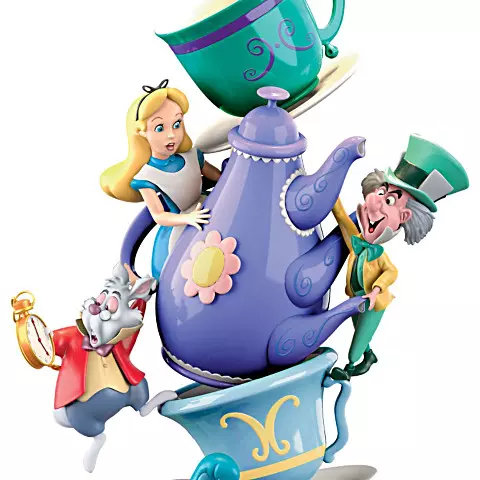 Bradford Exchange Disney Alice In Wonderland Mad Hatter's Tea Party Lamp 3
