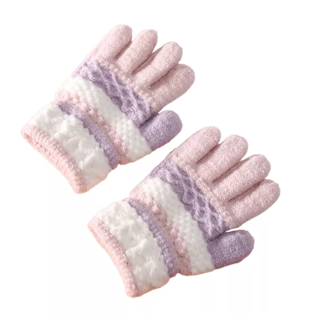 1 Pair 3-8 Years Boys Girls Gloves Warm Fine Workmanship Warm Full Finger Gloves