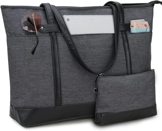 Laptop Tote Bag for Women, Water Resistant 15.6 Inch Computer Handbag Purse Teac