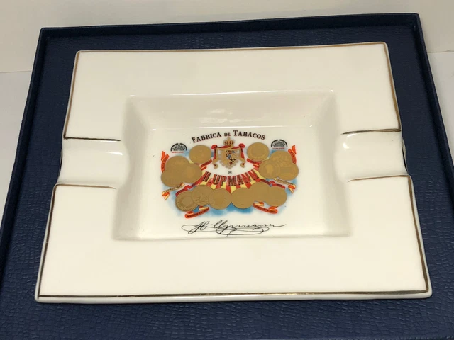 Cigar Ashtray H Upmann Gold Trim Xonex Fabrica De Tabacos  Vintage Original box