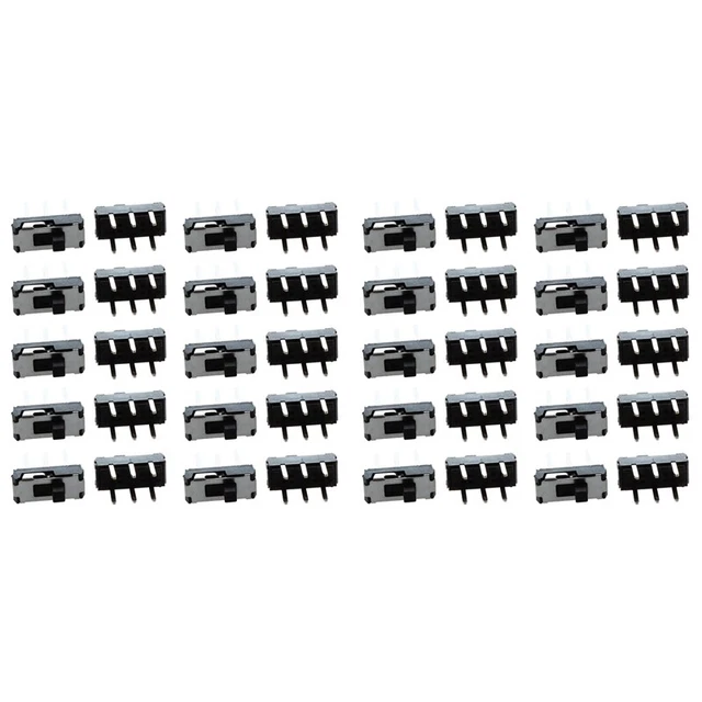 40 pz interruttore a scorrimento DIP verticale on/off/on DPDT 2P2T 6 pin 9X4X3,5 mm L2U9