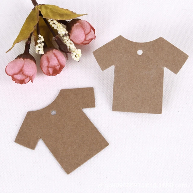 100 pz etichette carta Kraft carte regalo vestiti di carta forma etichette da appendere