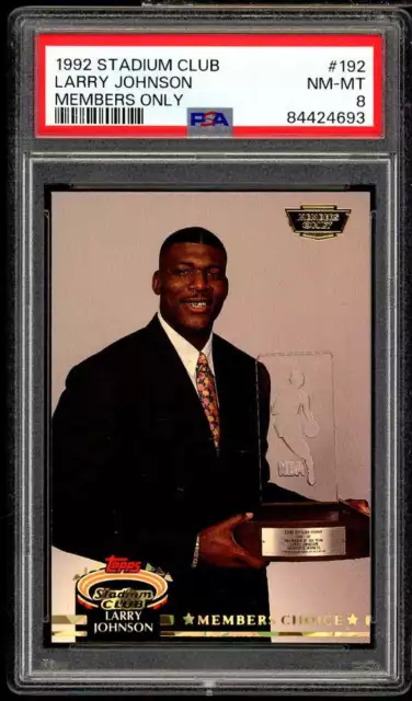 Larry Johnson Card 1992-93 Stadium Club Members Only #192 PSA 8