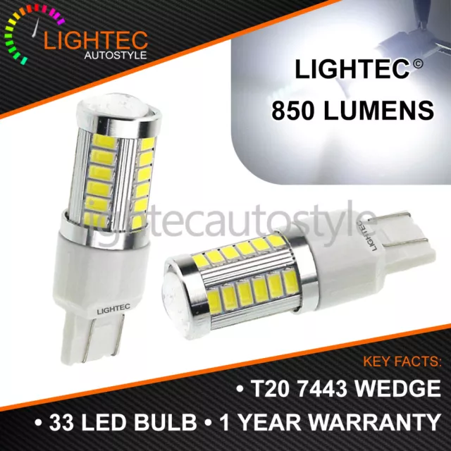 T20 33 Smd W21/5W 580 7443 Dual Filament Led Drl Sidelight Super White Bulbs Uk