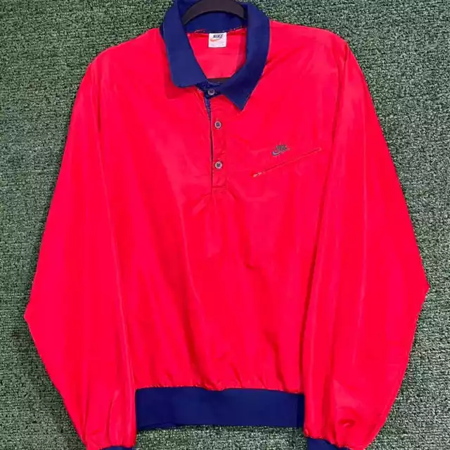 Late 70s / early 80s Nike pullover windbreaker long sleeve shirt sz L