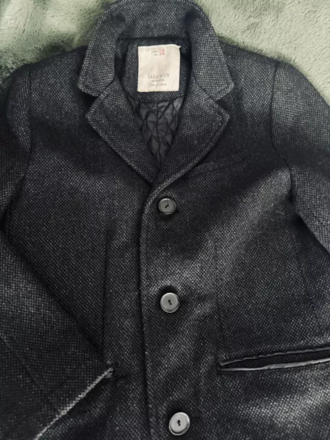 Zara Kids Boys Gray Long Jacket Coat Size 7/8