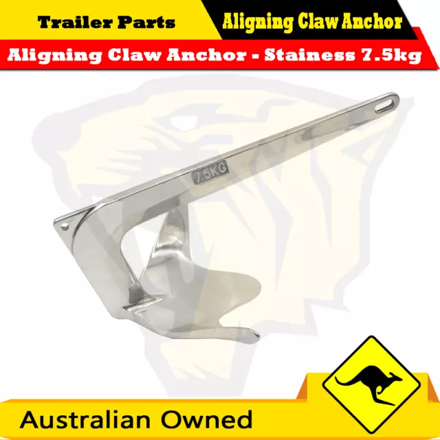 Superior Aligning Claw Bruce Anchor SS316 3 7.5kg Boats up to 8.5 meters