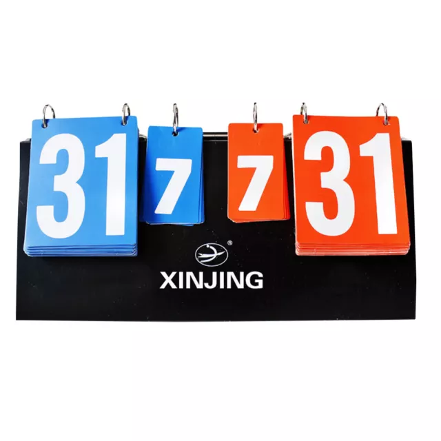 4-Digit Table Tennis Scoreboard Plastic Football Score Plate for Sports Referee