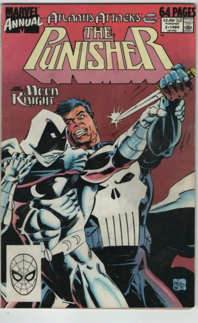 THE PUNISHER #2 ANNUAL Marvel Comics 1989 First Moon Knight Vs Punisher Fight