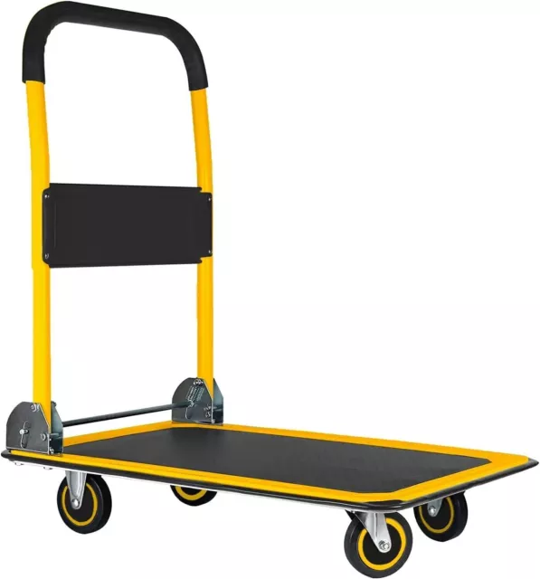 ( USED ) Folding Hand Truck Dolly Cart Wheels Luggage Cart Trolley Moving 330lbs