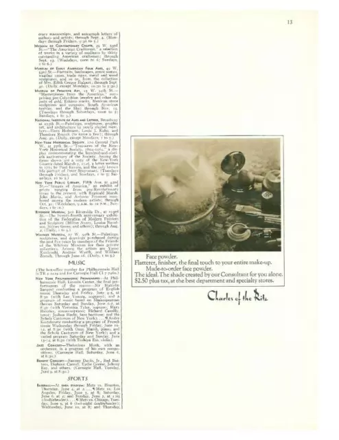1964 Charles of the Ritz PRINT AD Make Up Face Powder