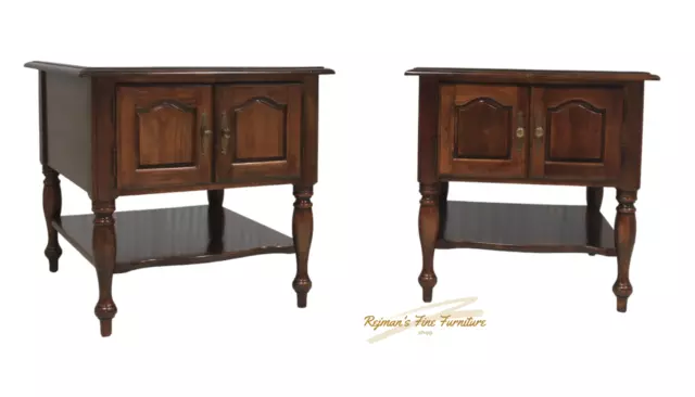 Harden Solid Cherry Colonial Style End Tables With Cabinets