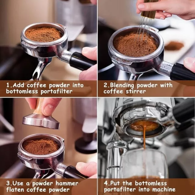Stainless Steel Coffee Powder Tamper Espresso Powder Stirrer Distributor  Leveler WDT Tools Cafe Stirring Barista Accessories