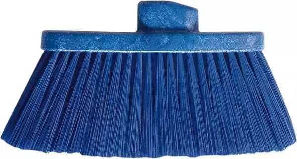 PRO-SOURCE 10" Wide, Blue Polypropylene Bristles, Angled Broom Threaded Handl...