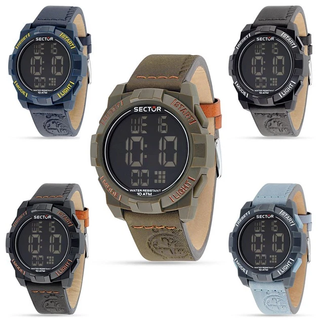 Sector No Limits EX-17 Orologio Uomo Digitale - R3251277004 - 46mm, Cinturino Silicone Blu, 5 ATM