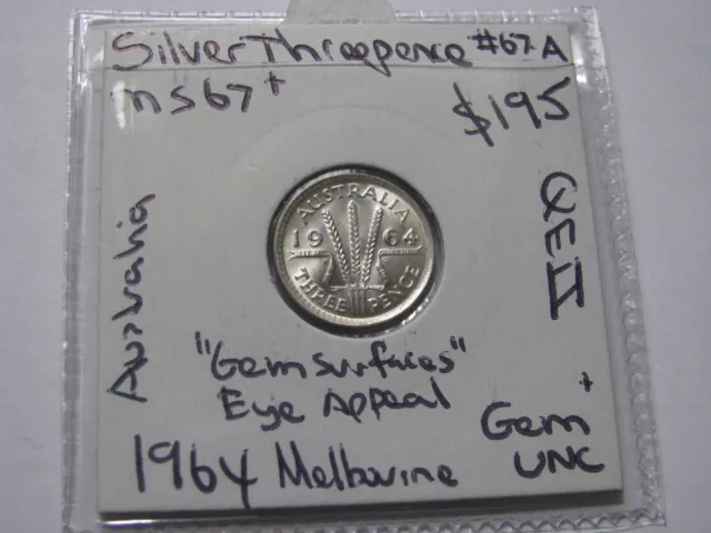 1964 Silver Threepence coin GEM Uncirculated brilliant eye appeal Quality #64.A1