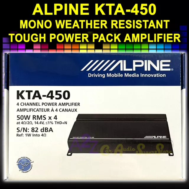 Alpine Kta-450 Car Audio 4 Channel 400W Amp Power Pack Class D Amplifier New!