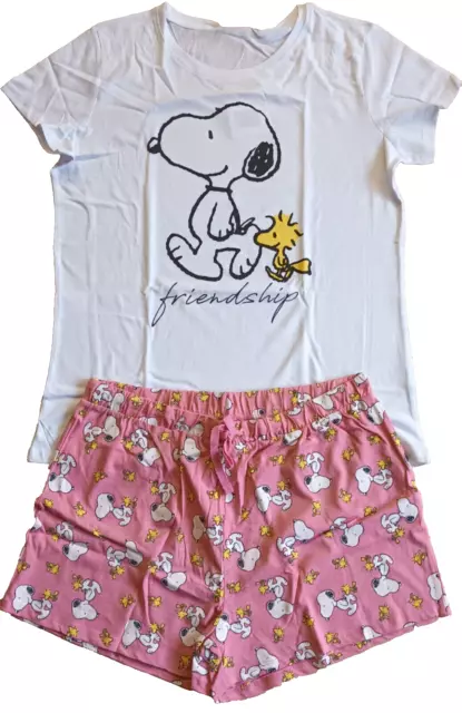 Damen Pyjama kurz L Cartoon Peanuts Pyjama mit Aufdruck