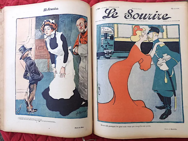 REVUE LE SOURIRE Année Complète 1901 illustré HUMOUR CARICATURE 52 N° cv