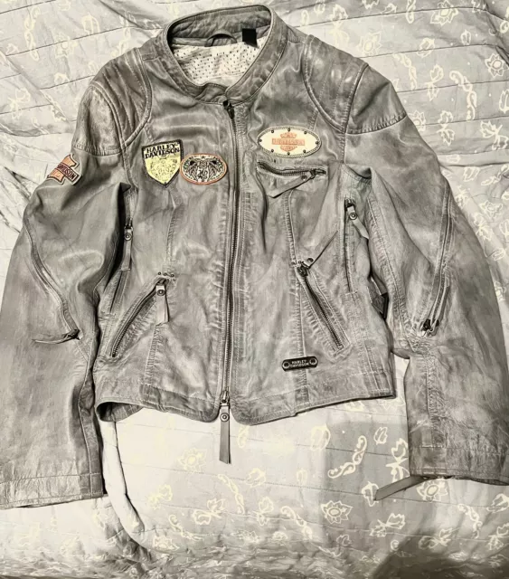 Harley Davidson Jacket Size Small Women’s Genuine Sheepskin Leather -preowned