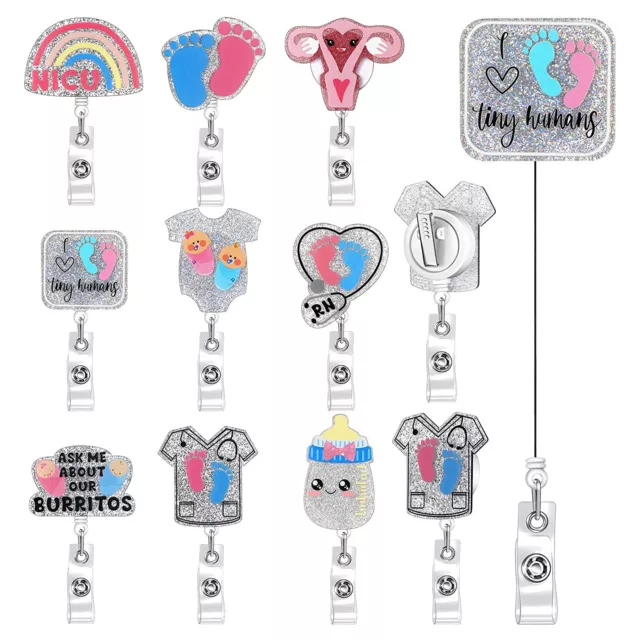 Nurse Doctor Badge Holder Retractable Badge Reel ID Card Clips Name Card Holder